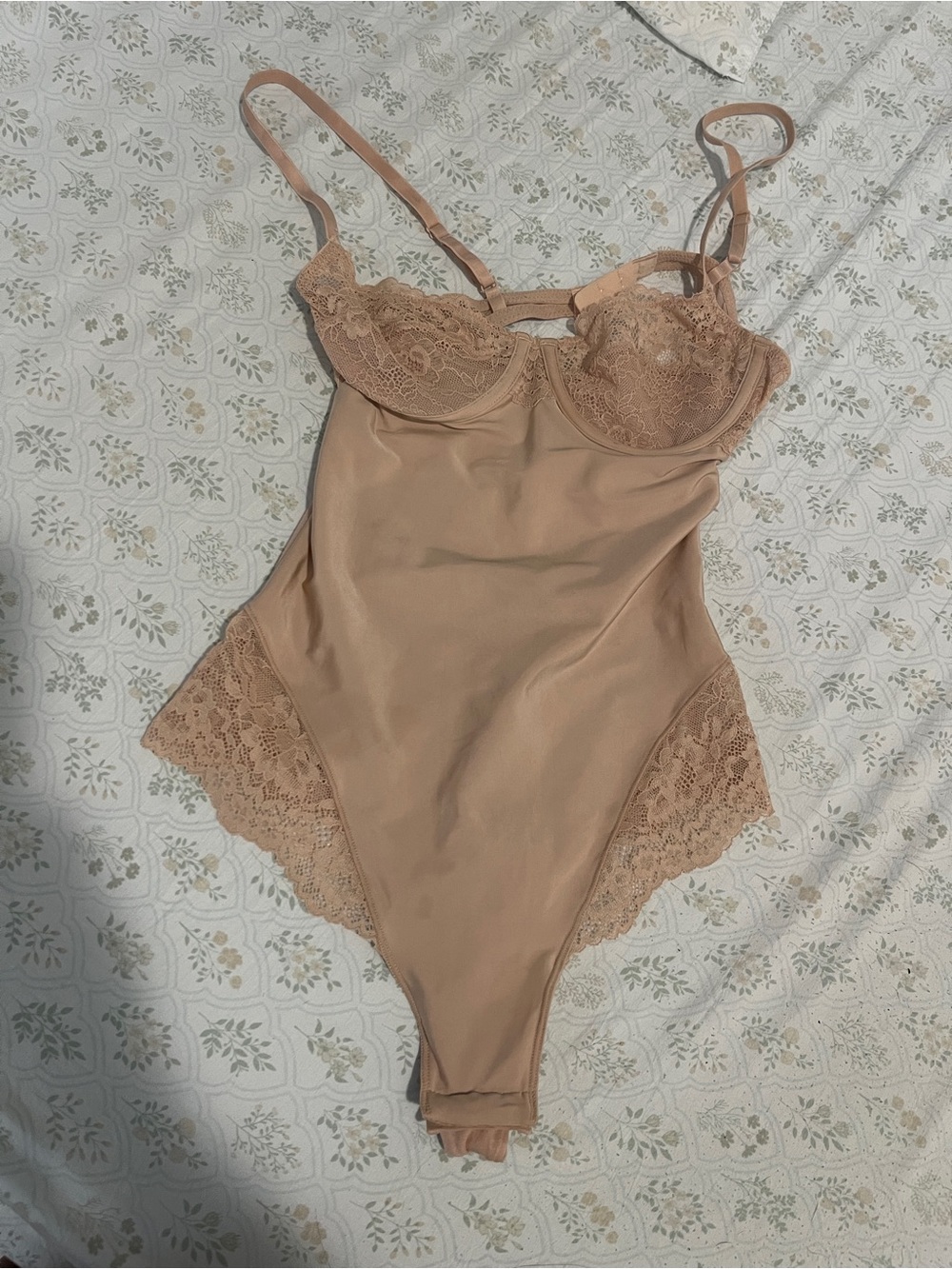 H&M Bodysuit in Nude with Lace